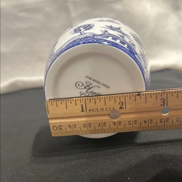 Blue and White Vinegar Ceramic Pitcher jug blue willow Heritage Collection - Picture 4 of 8